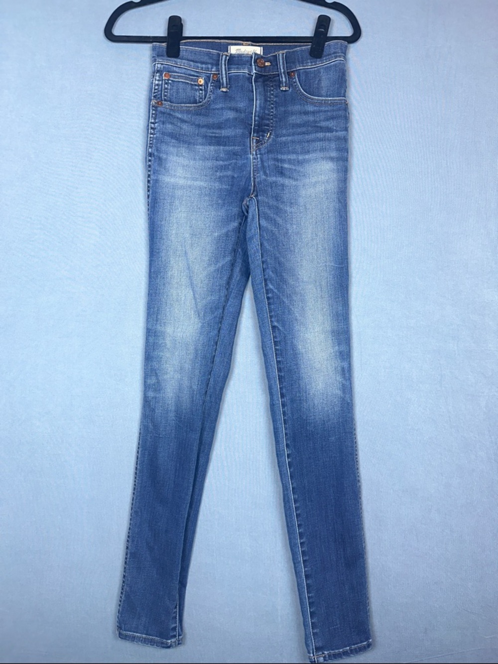 Madewell High Rise Skinny Jeans Womens 25 Tall Faded Blue Wash Stretch Denim